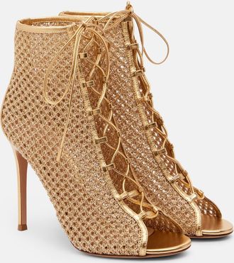 Gianvito Rossi 105 metallic leather-trimmed sandals