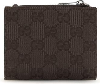 Gucci Womens Small Wallet With Plaque Choco Br-Blk-Cocoa Polyester; Cotton; Polyamide Br/blk/cocoa