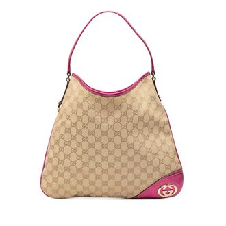 Gucci Tweedehands Gg Canvas New Britt Hobo