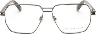 Philipp Plein VPP114M Metal Square Frame Eyeglasses - Gray