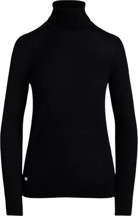 Ralph Lauren Zwarte Zoey Lange Pullover Trui - Dames - Coltruien - Zwart - L - Nylon - Truien & Vesten