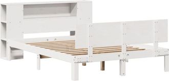 vidaXL Bookcase Bed without Mattress White 120x200cm Solid Wood Pine Vidaxl