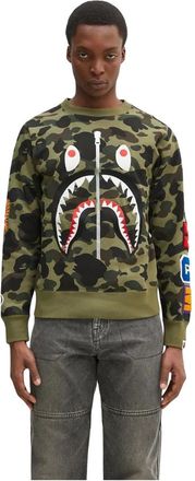 A Bathing Ape A Bathing APE - 1St Camo Shark Crewneck Sweatshirt - Heren - Sweatshirts & Hoodies - Veelkleurig - Maat: XL Katoen