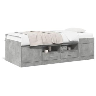 Berkfield Home Daybed with Drawers without Mattress Concrete Grey 90x200 cm