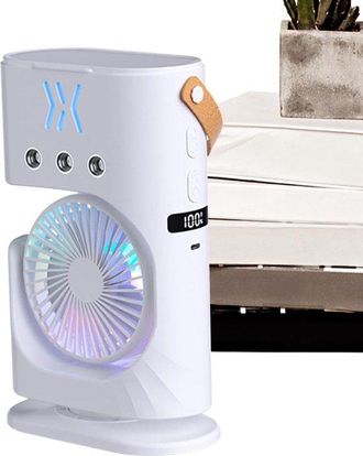 No Brand Ventilador Nebulizador - Mini Enfriador De Aire - Refrigeraci&oacute;n Personal - 3 Velocidades - Dep&oacute;sito De 500 Ml - Blanco