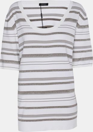 Basler White/grey Lurex Knit T-Shirt