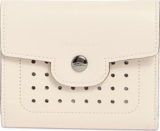 Longchamp Leather Flap Card Case in Ivory at Nordstrom Rack