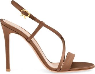 Gianvito Rossi Sandalen met hoge hak - Dames - Sandalen met hakken - Bruin - 41 EU - Leer - Schoenen