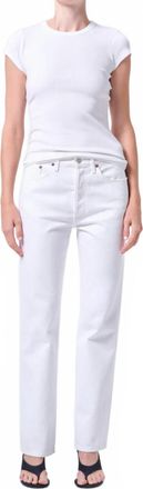 A Gold E Lana Denim Pants In Marshmallow