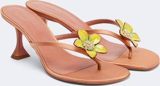 Amina Muaddi Vittoria embellished satin thong sandals