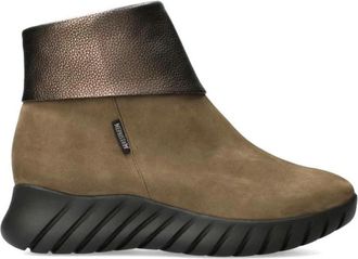 Mephisto Groene leren enkellaarsjes voor vrouwen - Dames - Enkellaarsjes - Groen - 42 EU - Schoenen