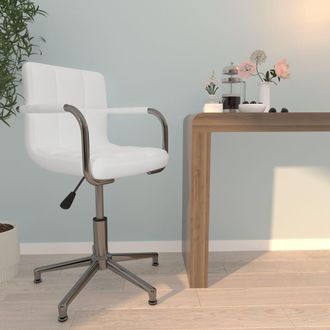 vidaXL Silla De Oficina Giratoria De Cuero Sint&eacute;tico Blanco Vidaxl