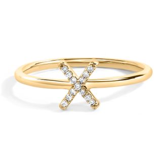 House of Brilliance 10K Gold Diamond Accent Initial A-Z Ring