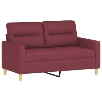 vidaXL Sof&aacute; De 2 Plazas De Tela Rojo Tinto 120 Cm Vidaxl