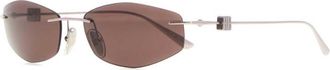 Balenciaga Silver Nano D-Frame Sunglasses
