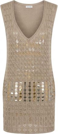 Malo Beige Cotton Women Womens Dress