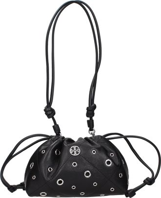 Tory Burch Black Leather Shoulder Womens Bag