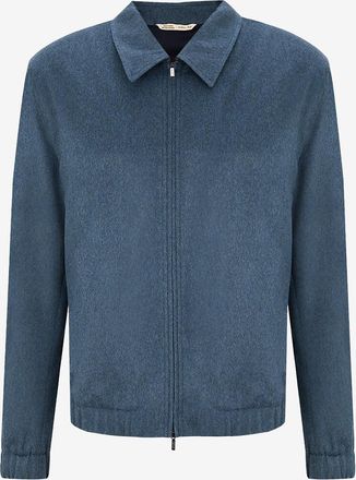 Maurizio Baldassari Bomberjacke aus Kaschmirflanell mit Hemdkragen