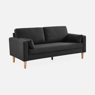 Sweeek Sof&aacute; De Tela Con Patas De Madera, 3 Plazas