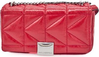 Karl Lagerfeld K/Kuilt Sp Wrinkle Crossbody - Dames - Schoudertassen - Rood - ONE Size - Leer - Tassen