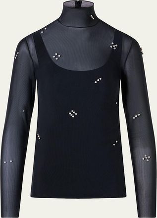 Akris Diamond Dice Dot Top