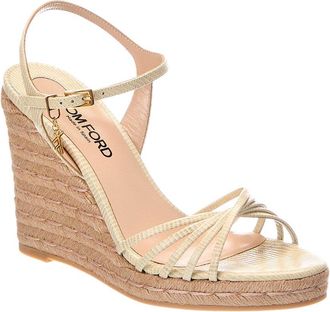 Tom Ford Cabana Leather Wedge Sandal