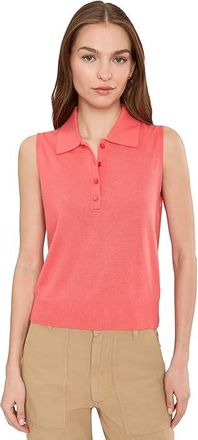 Lilla P Sleeveless Polo Sweater Womens Sweater Firefly : MD, Cotton/Linen/Polyester