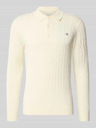 GANT Regular Fit Pullover aus reiner Baumwolle in Offwhite, Gr&ouml;&szlig;e XXXL