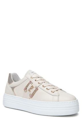 Nero Giardini Jewel Logo Platform Sneaker in Beige/khaki at Nordstrom Rack, Size 11Us / 41Eu