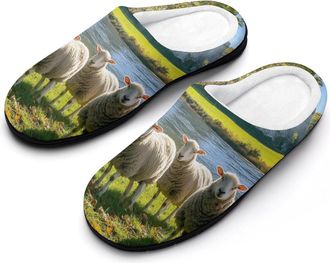 Generic Sheep And Castle Cotton Slippers for Women Indoor Outdoor Slipper Slip-On Memory Foam Home Shoes