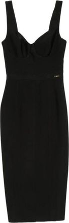 Elisabetta Franchi Midi Jurk - Dames - Casual kleedjes - Zwart - M - Nylon - Kleedjes