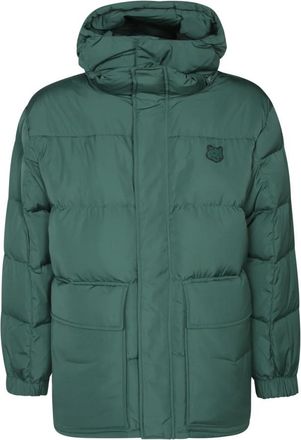Maison Kitsun&eacute; Hooded Puffer Jacket - Heren - Winterjassen - Groen - XL - Leer - Jassen