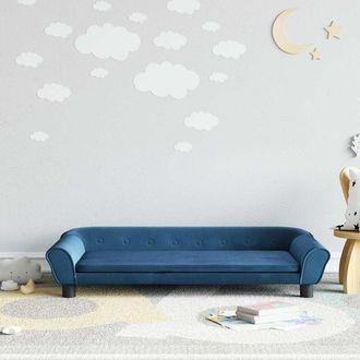 vidaXL Sof&aacute; Para Ni&ntilde;os De Terciopelo Azul 100x50x26 Cm Vidaxl