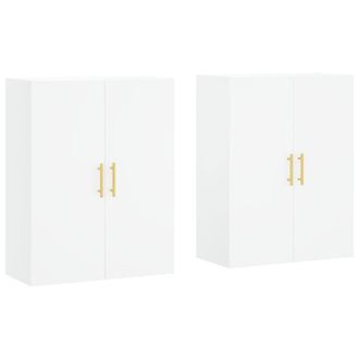 Berkfield Home Wall Mounted Cabinets 2 pcs White 69.5x34x90 cm