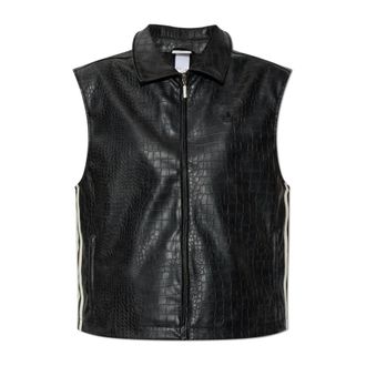 adidas Originals Adidas Originals, Vests, female, Black, Size: 2XS Crocodile-effect Gilet