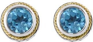 Effy Sterling Silver & 18K Yellow Gold Blue Topaz Stud Earrings at Nordstrom Rack