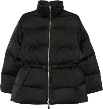 Elisabetta Franchi Gewatteerde Jas met Hoge Hals - Dames - Winterjassen - Zwart - S - Jassen