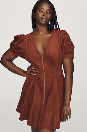 Pilcro Calder Faux-Suede Mini Dress