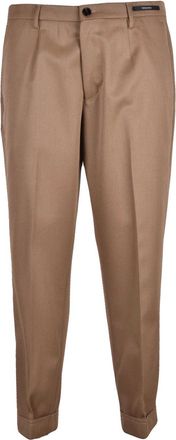 Michael Coal Beige Cuffed Virgin Wool Louis Formal Pants