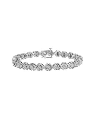 House of Brilliance Haus Of Brilliance Silver 0.10 Ct. Tw. Diamond Link Bracelet