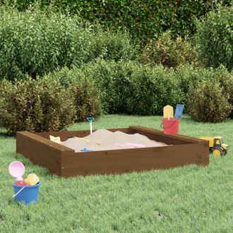 vidaXL Vidaxl - Sabbiera con Sedute Ambra Quadrata in Legno Massello di Pino