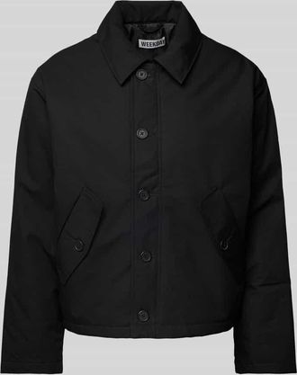 Weekday Hemdjacke mit Knopfleiste Modell Andy in BLACK, Gr&ouml;&szlig;e M