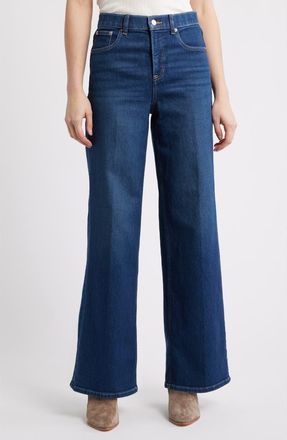 Spanx SPANXshape Authentic 360 High Waist Wide Leg Jeans in Adriatic Blue at Nordstrom, Size X-Large