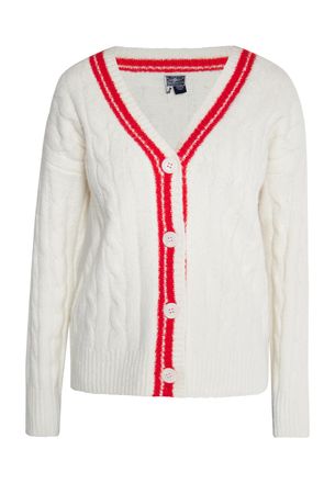 Dreimaster Dreimaster Vest Dames Wol Wit Rood