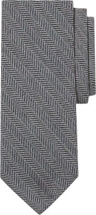 Brooks Brothers Herringbone Wool Tie - Heren - Stropdassen - Grijs - ONE Size - Wol - Accessoires