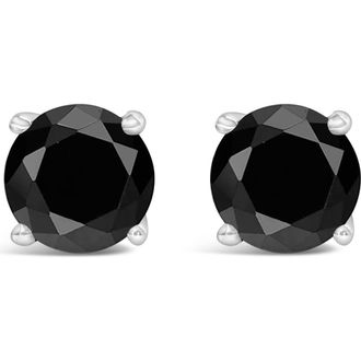 House of Brilliance 14K White Gold 5.00 Ct Black Diamond Stud Earrings with Screw Backs at Nordstrom