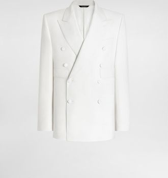 Dolce & Gabbana Double-breasted Sicilia Virgin Wool Jacket - Man Suits And Blazers White 48