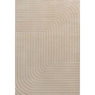 Jonathan Y Designs Odense High-Low Minimalist Angle Geometric Indoor/Outdoor Area Rug in Beige/cream at Nordstrom, Size 3Ft 0In X 5Ft 0In