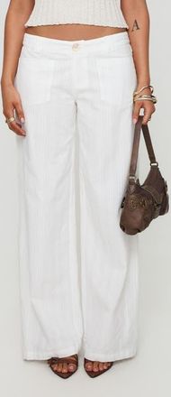 Princess Polly Vendi Low Rise Wide Leg Pants in White at Nordstrom, Size 12