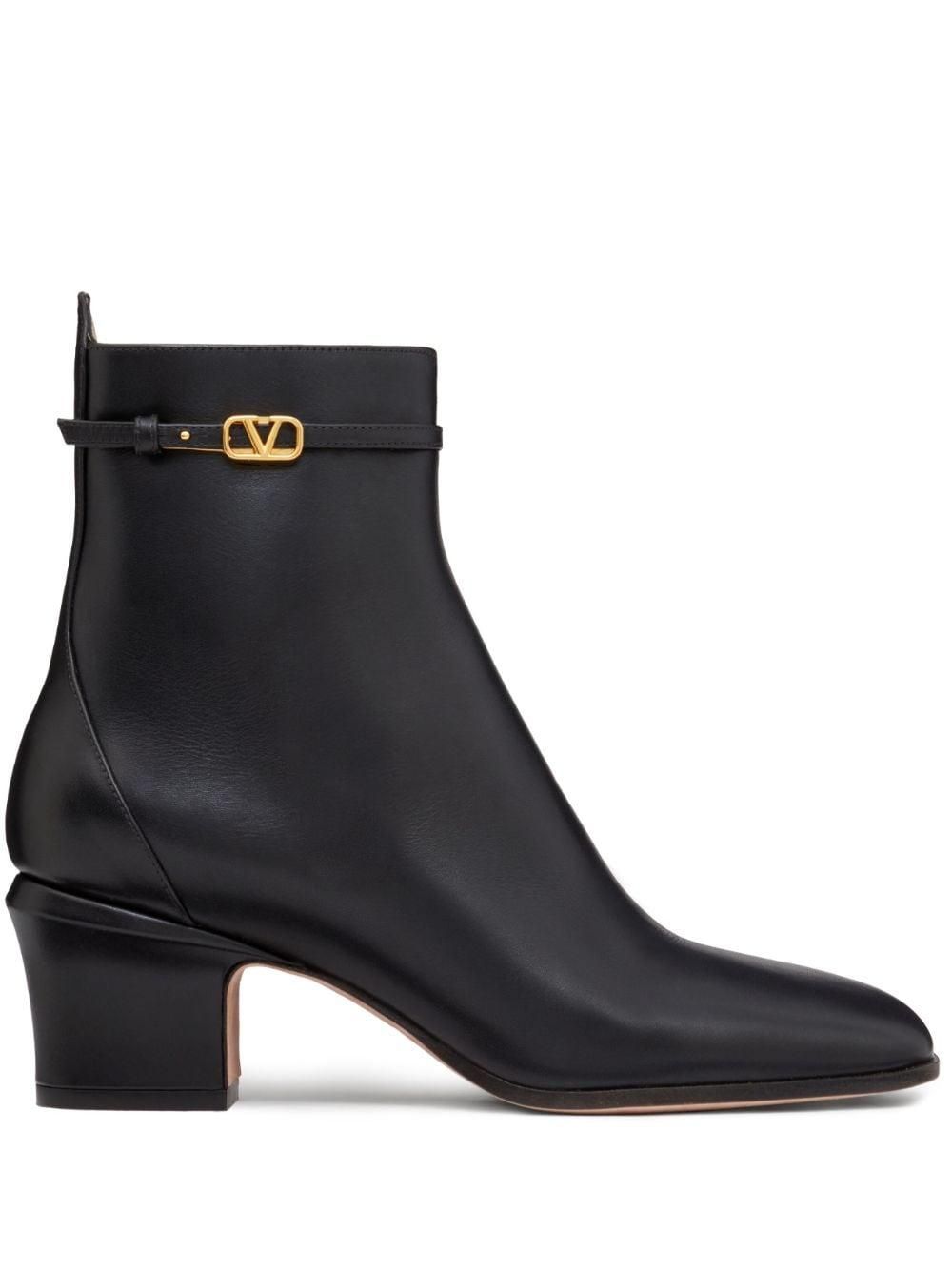 Valentino Garavani Rockstud 40mm Leather Ankle Boots | Black